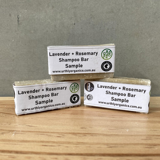 Lavender + Rosemary Shampoo Sample Soap Bar - UrthlyOrganics Natural ethical skincare and cleaning